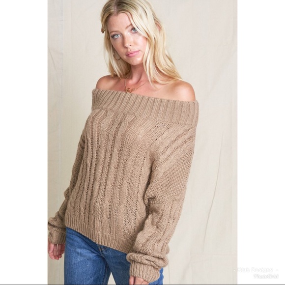 ❤️NEW! Off Shoulder Slouchy Cable Knit Sweater! - Picture 5 of 5